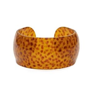 Brown Animal Print Thick Acrylic Cuff Bracelet JUNGLE CRUISE